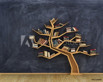 Picture of Concept of science Bookshelf full of books in form of tree on a